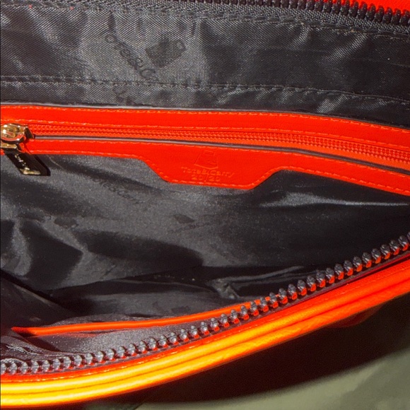 New Neon Orange Crocodile-Embossed Tote & Carry crossbody main image 5